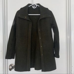 Eileen Fisher WOOL Pea Coat Ribbed sleeve Sz PP